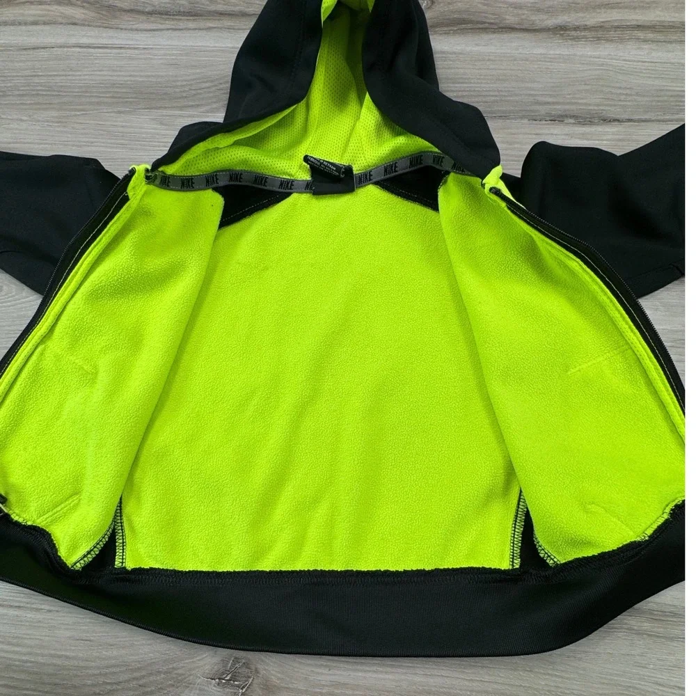 Nike Dri-FIT Toddler Boys Full Zip Hoodie Neon Yellow Black 24M 26-629‎